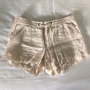 Joie Linen Light Beige Drawstring Linen Blend Shorts